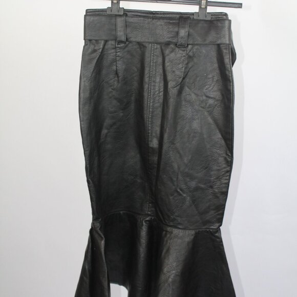 Women's HM Black Pencil Pleather Skirt Size 4 - Picture 11 of 14
